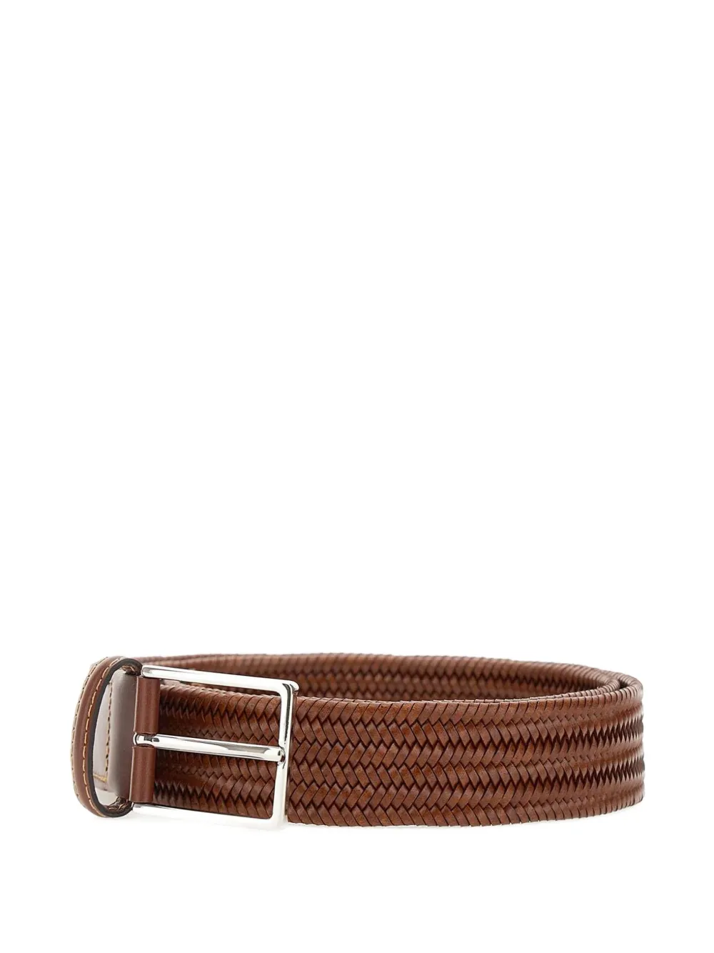 Athison Woven Pin-buckle Belt In Brown