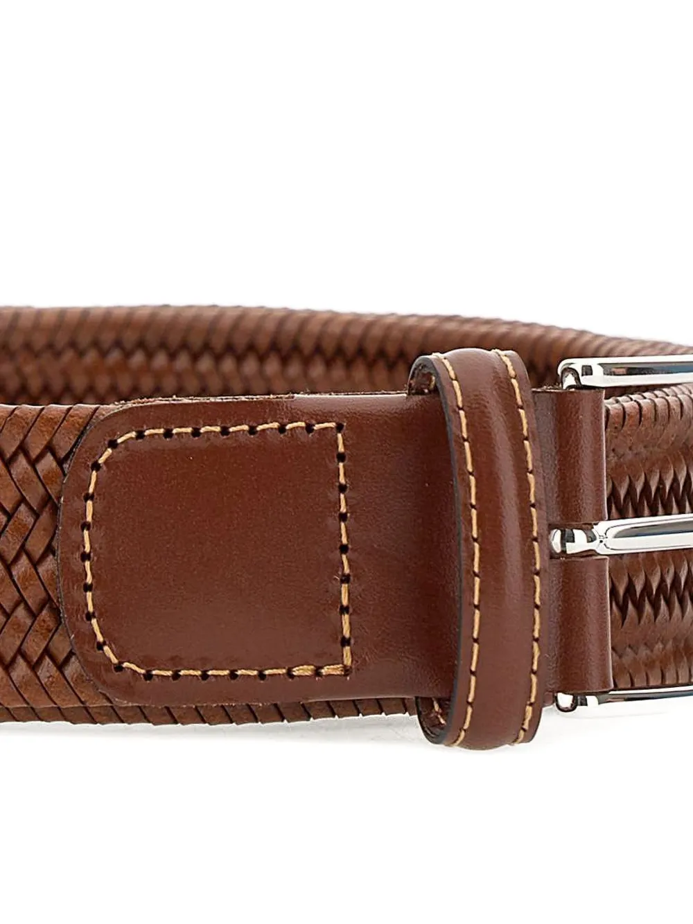 Athison Woven Pin-buckle Belt In Brown