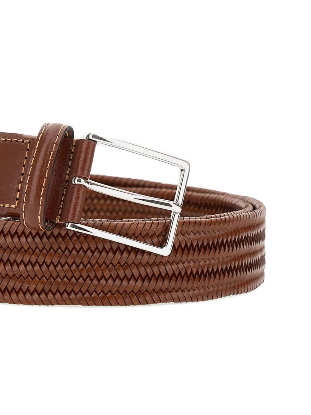 Athison Woven Pin-buckle Belt In Brown