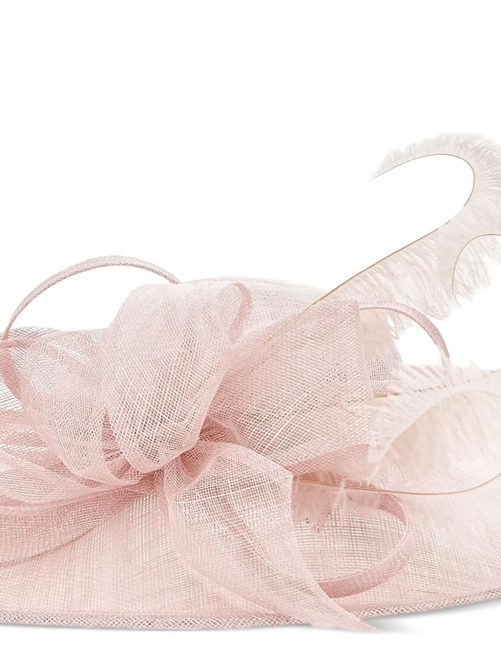 Mb Accessories Hoed met strikdetail en veren Roze