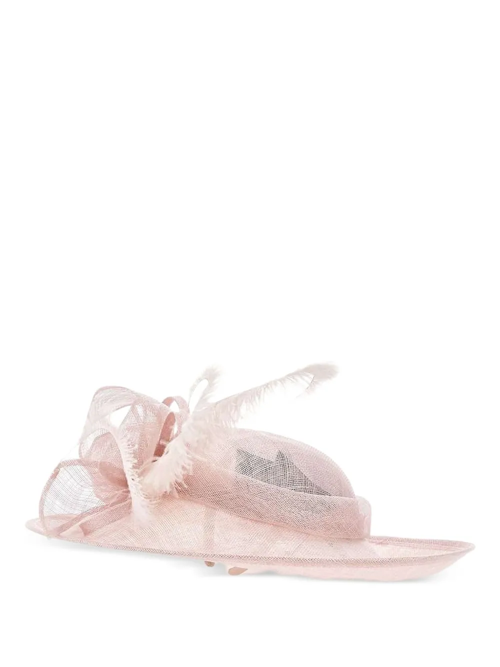 Mb Accessories Hoed met strikdetail en veren Roze