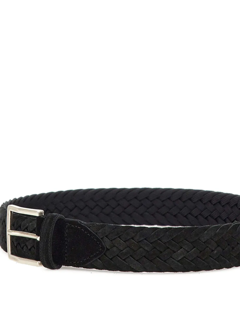 Athison Woven Suede Belt In Black