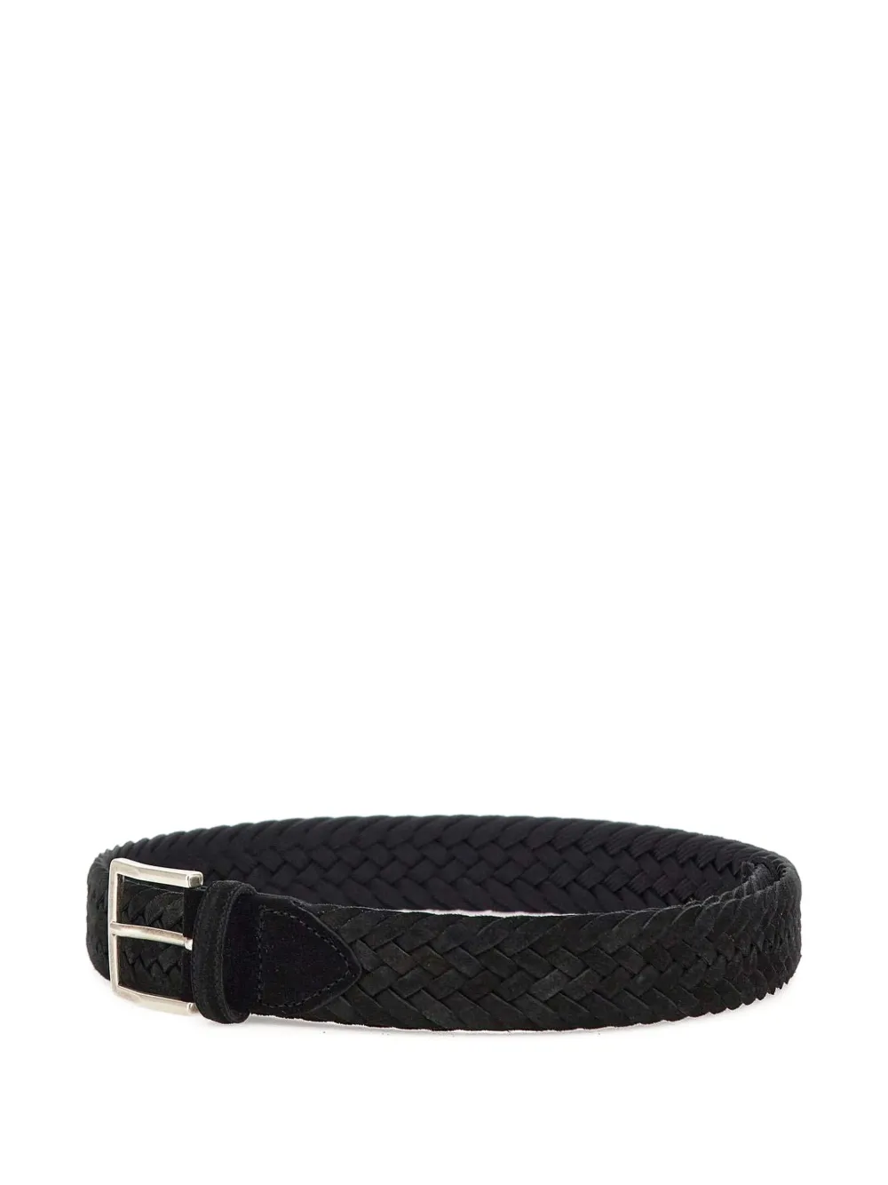 Athison Woven Suede Belt In Black