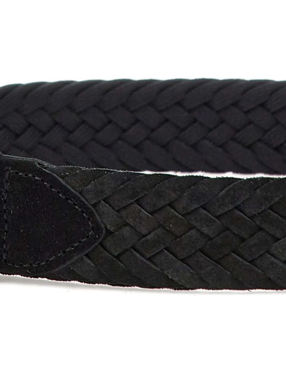 Athison Woven Suede Belt In Black