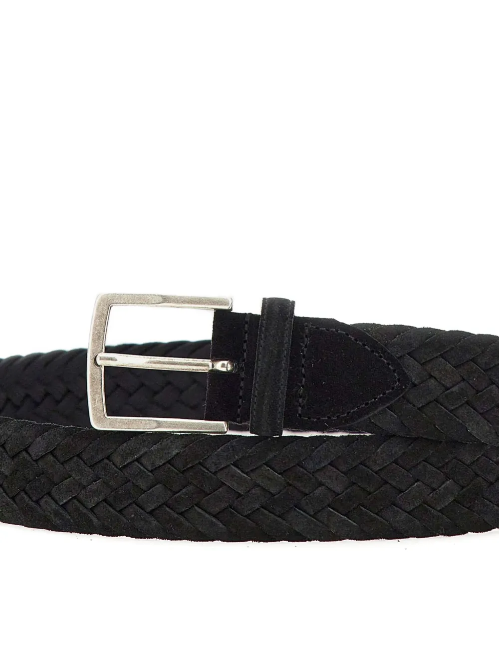Athison Woven Suede Belt In Black