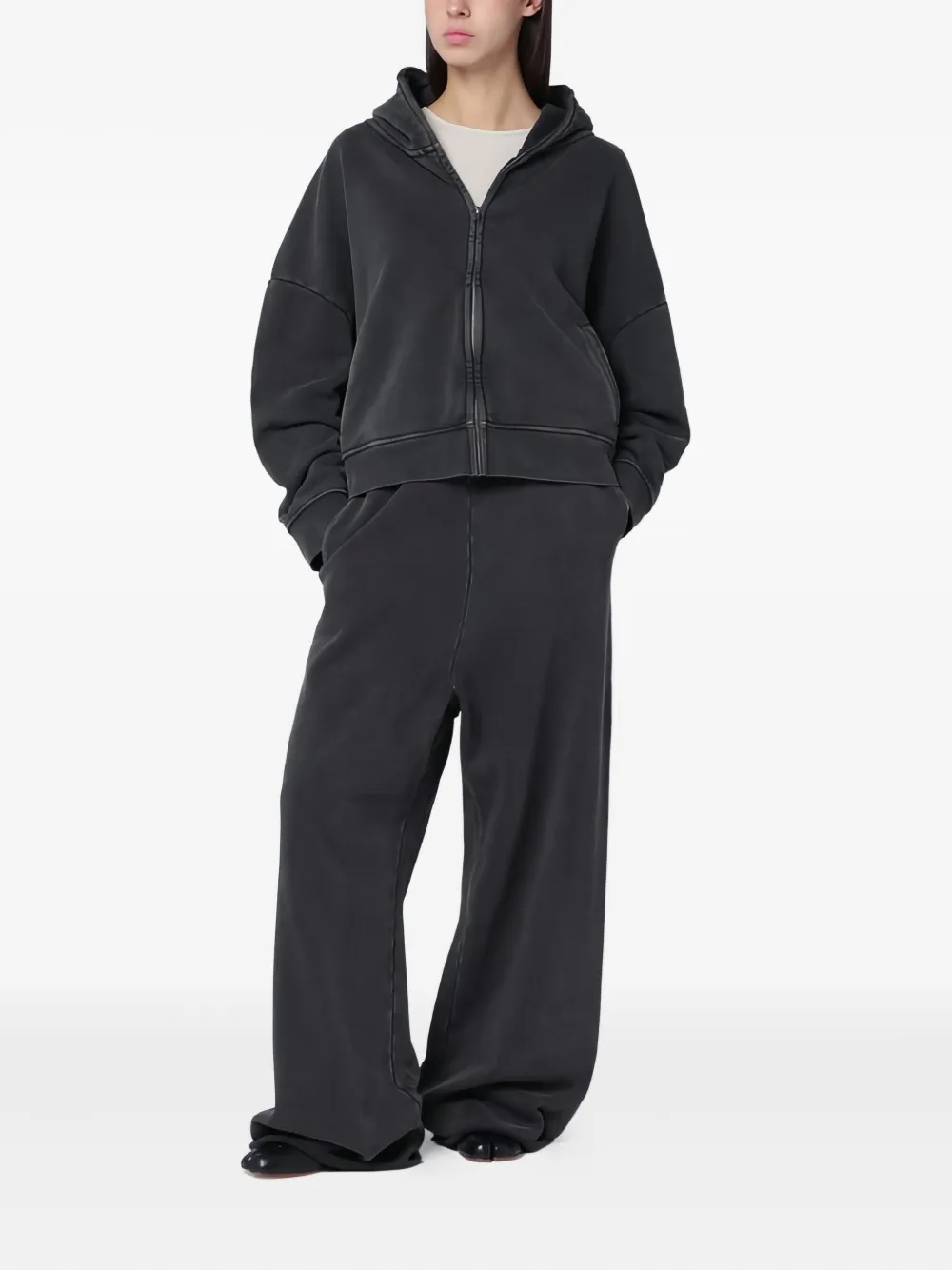 ENTIRE STUDIOS Hoodie met rits - Zwart