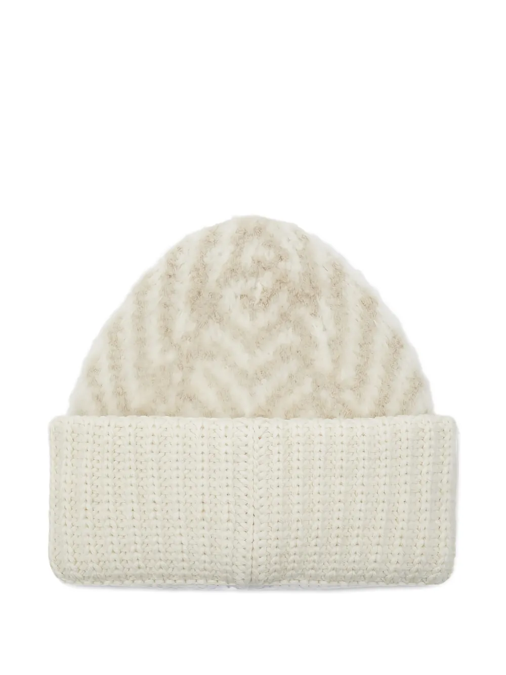 FENDI chevron-pattern logo-patch beanie hat | Image 2