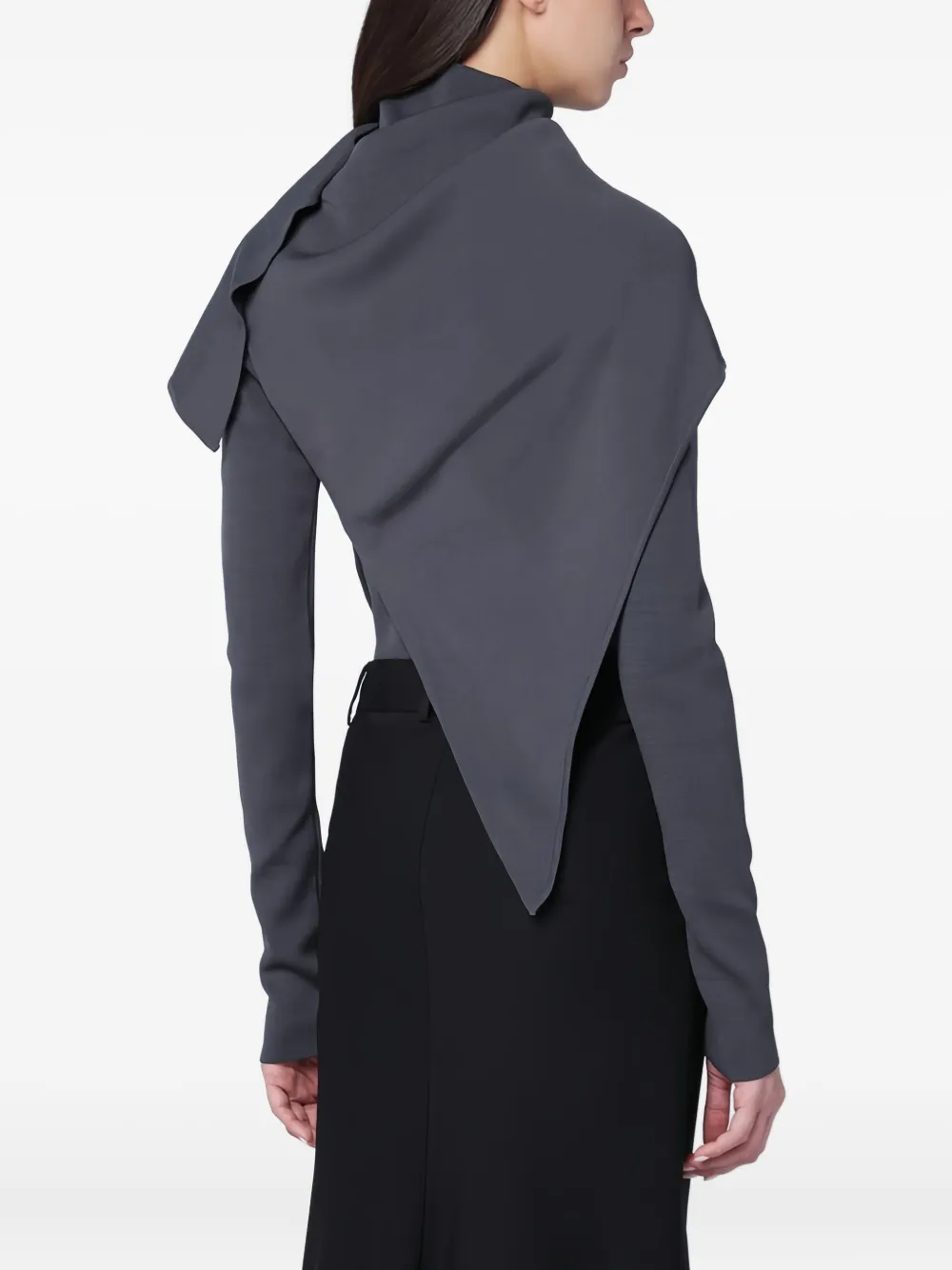 Entire Studios Asymmetric Turtleneck Sweater Cape Detail In Blue