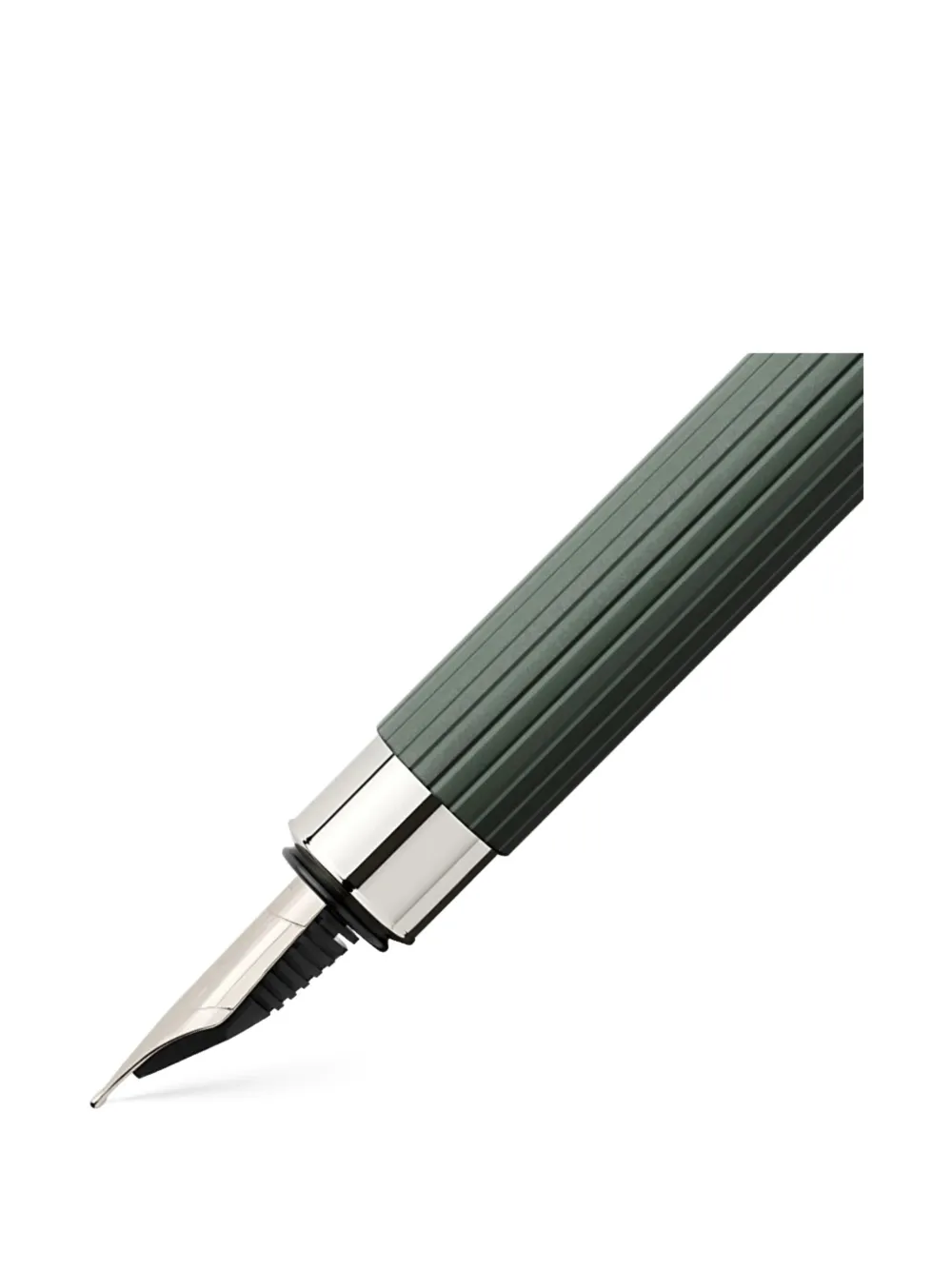 Graf Von Faber-castell Ribbed Metal Fountain Pen In Green