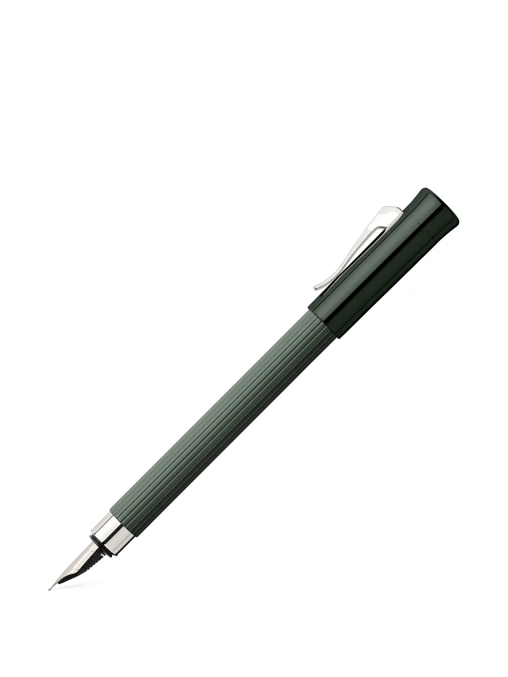 Graf Von Faber-castell Ribbed Metal Fountain Pen In Green