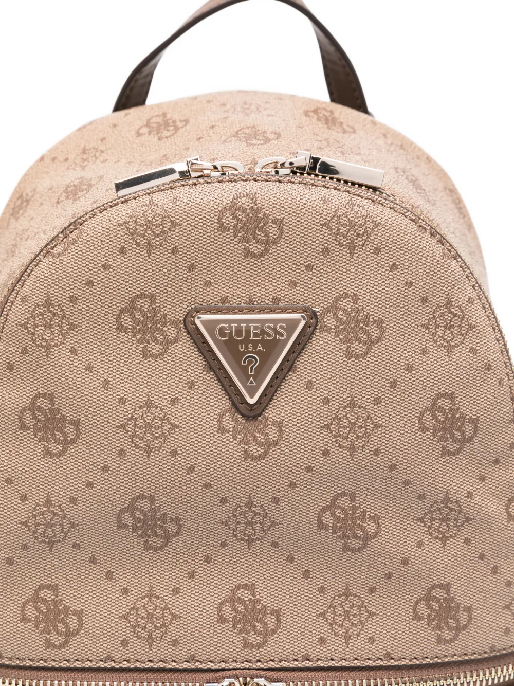  Guess Usa Silia Monogram-pattern Backpack - Brown 