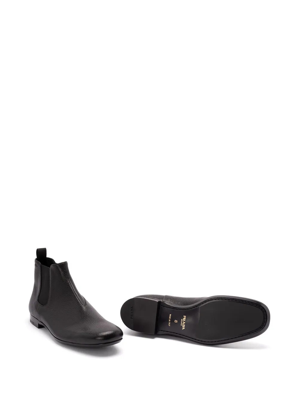 Prada leather chelsea boots Zwart
