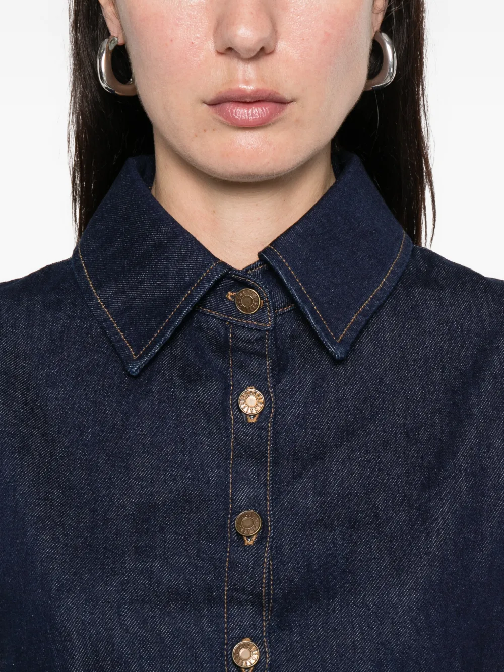 Agolde Devon Denim Button-up Shirt In Blue