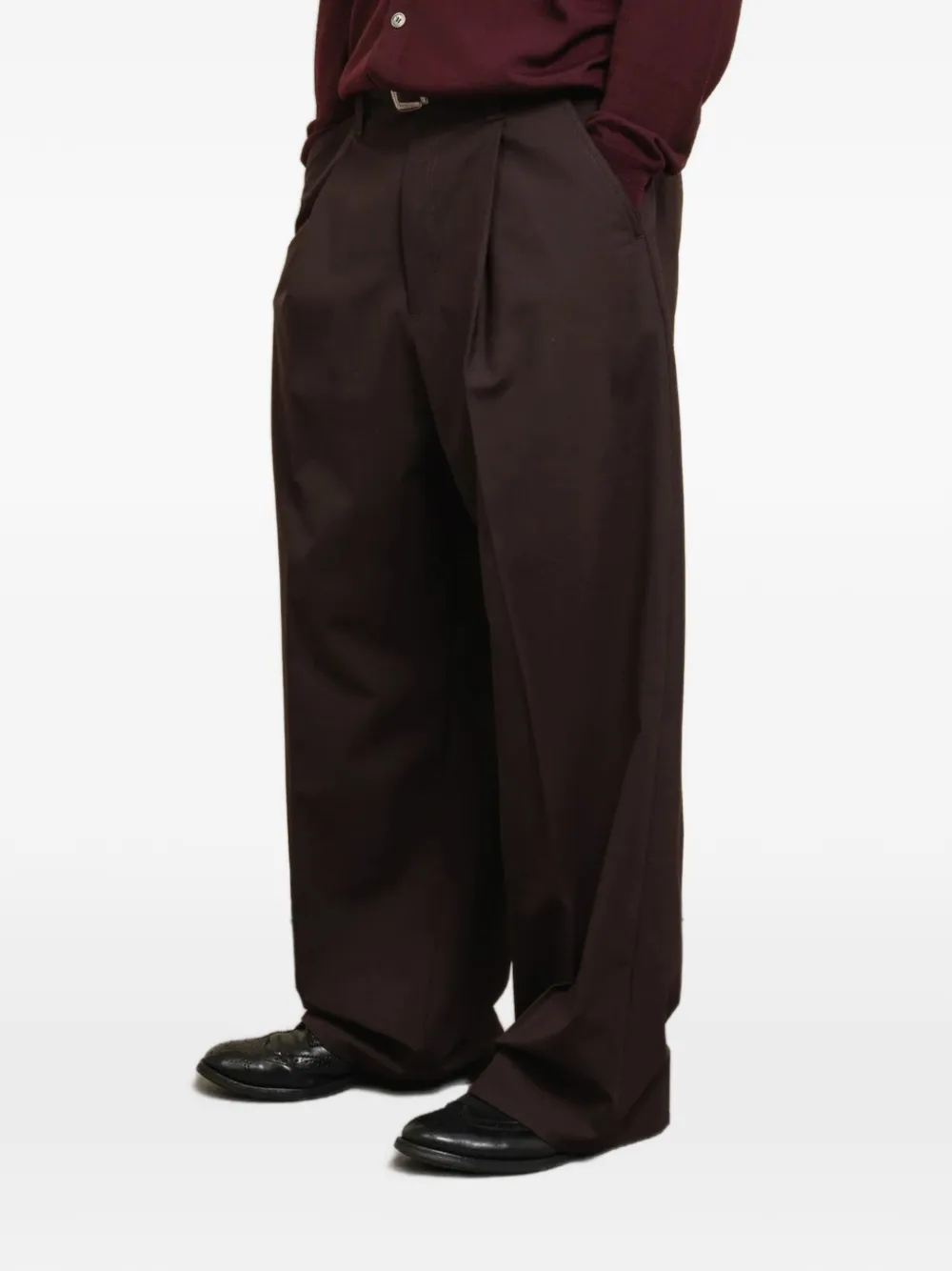 Department 5 Pailot pleated-detail trousers - Rood