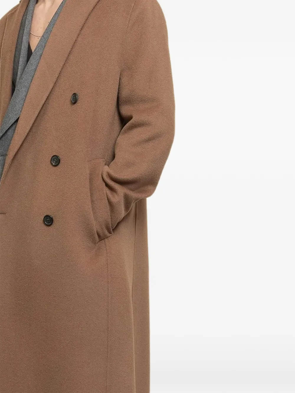 Department 5 double-breasted wool coat Bruin
