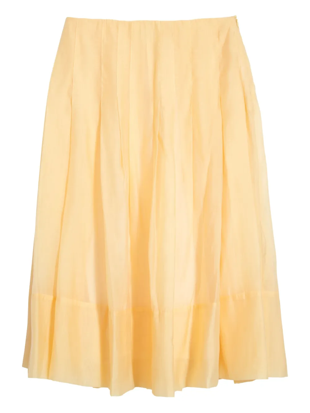 Isolda Horizonte Espelhado pleated midi skirt - イエロー