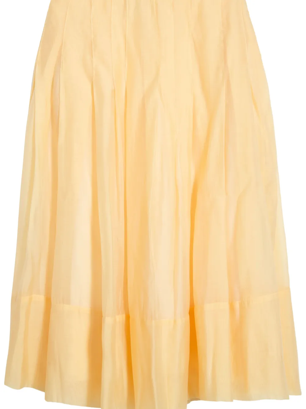 Isolda Horizonte Espelhado Pleated Midi Skirt In Orange