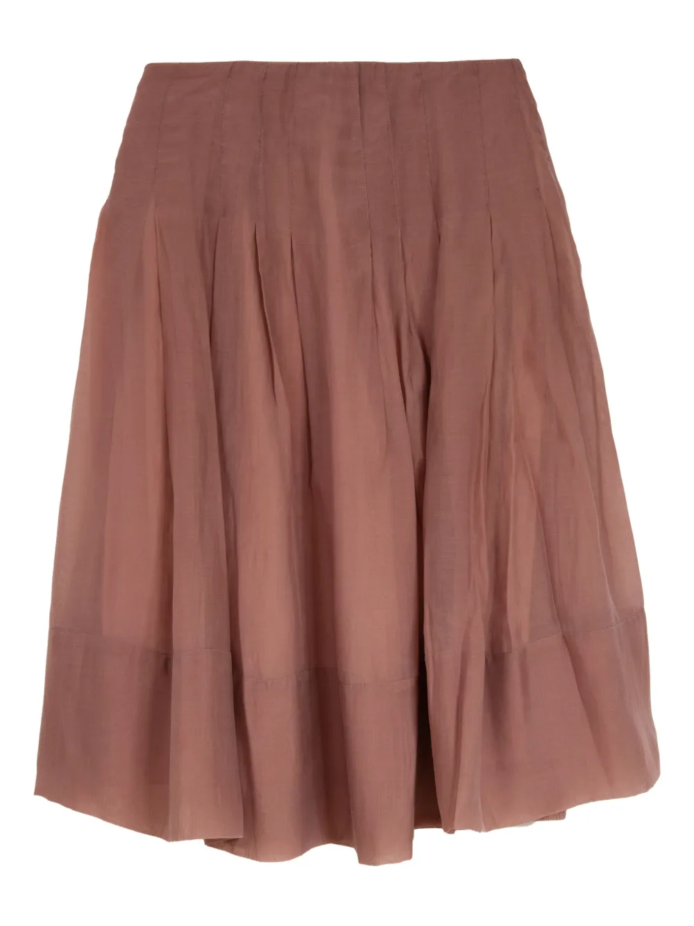 Isolda Horizonte Espelhado pleated midi skirt - Bruin