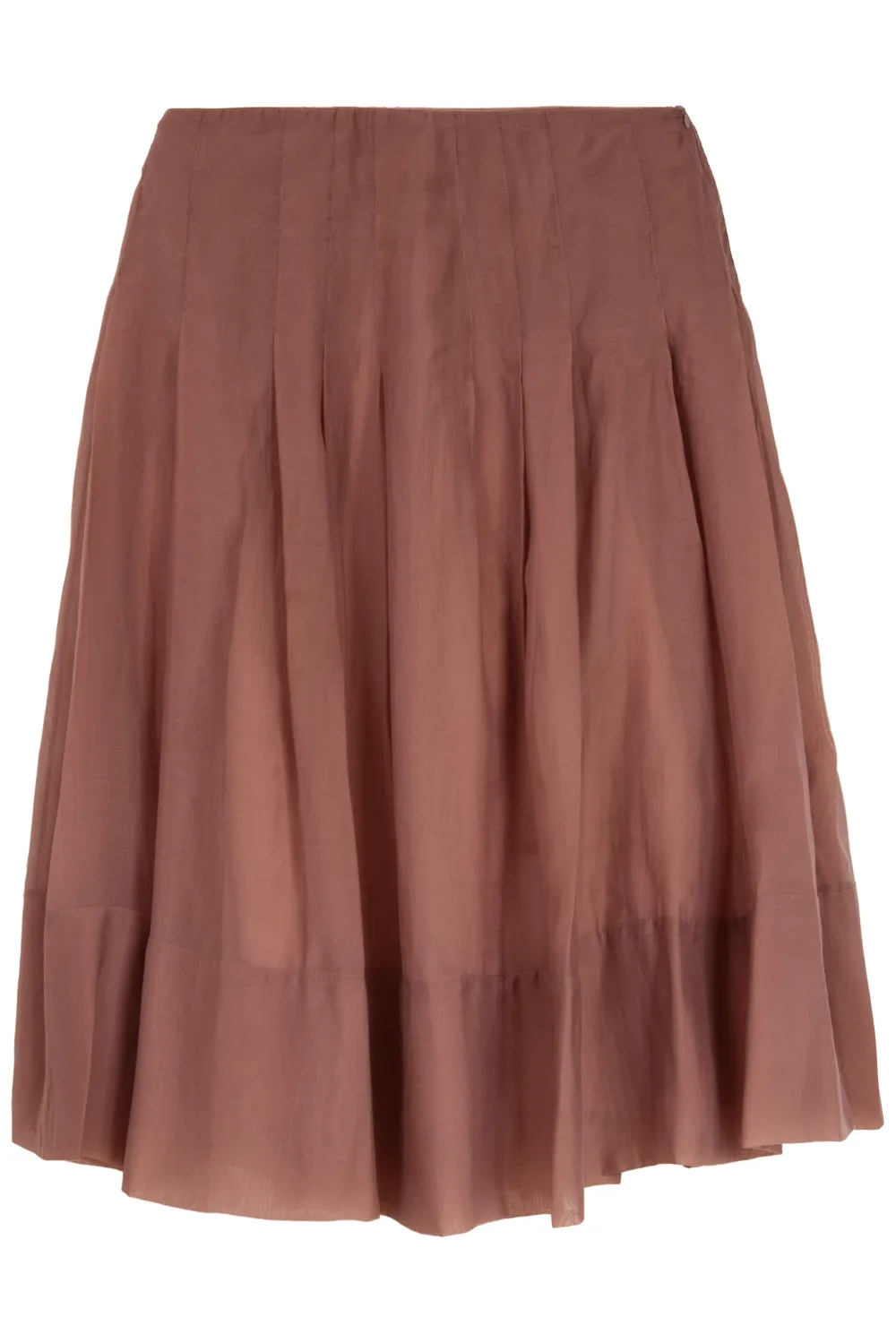 Isolda Horizonte Espelhado pleated midi skirt - Marrone