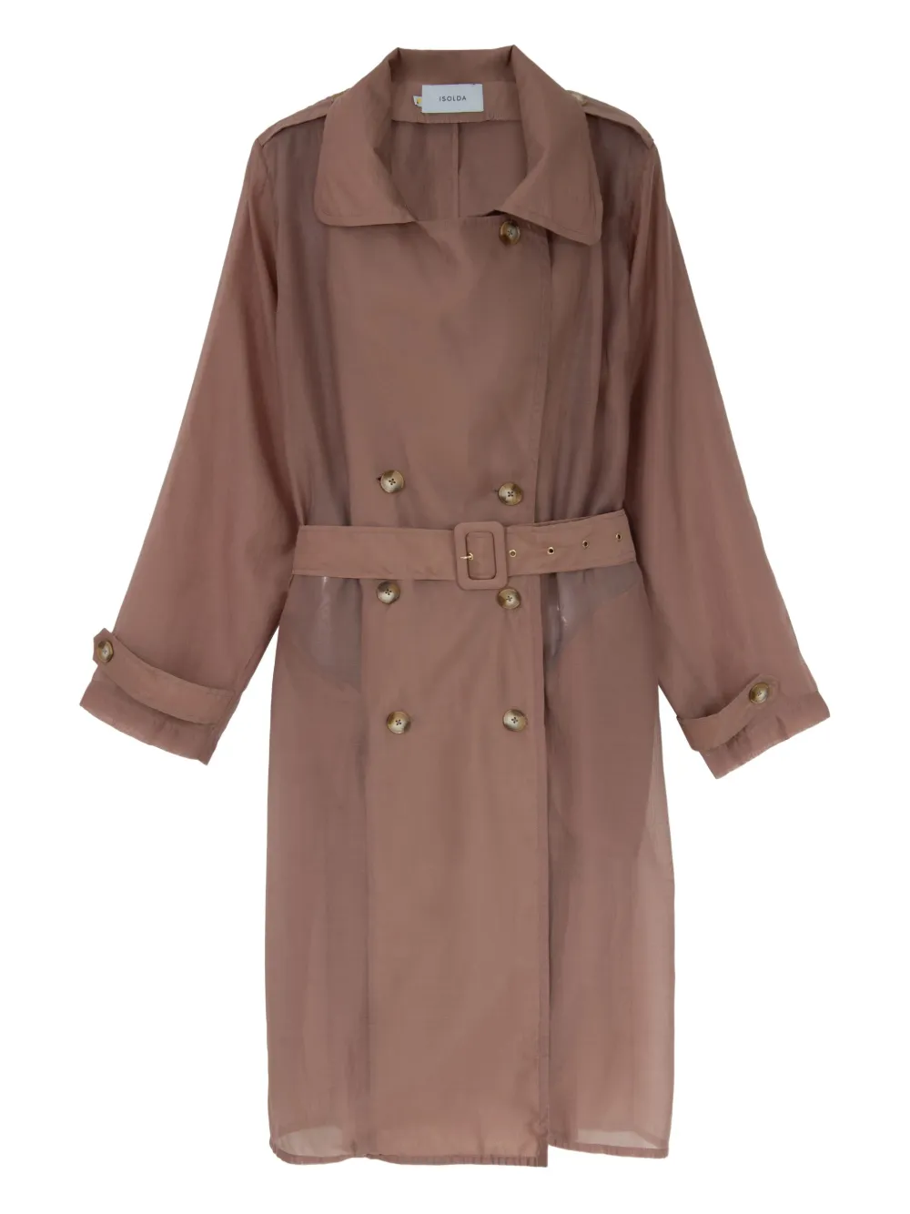 Isolda Oásis buttoned belted coat | Brown | Image 1