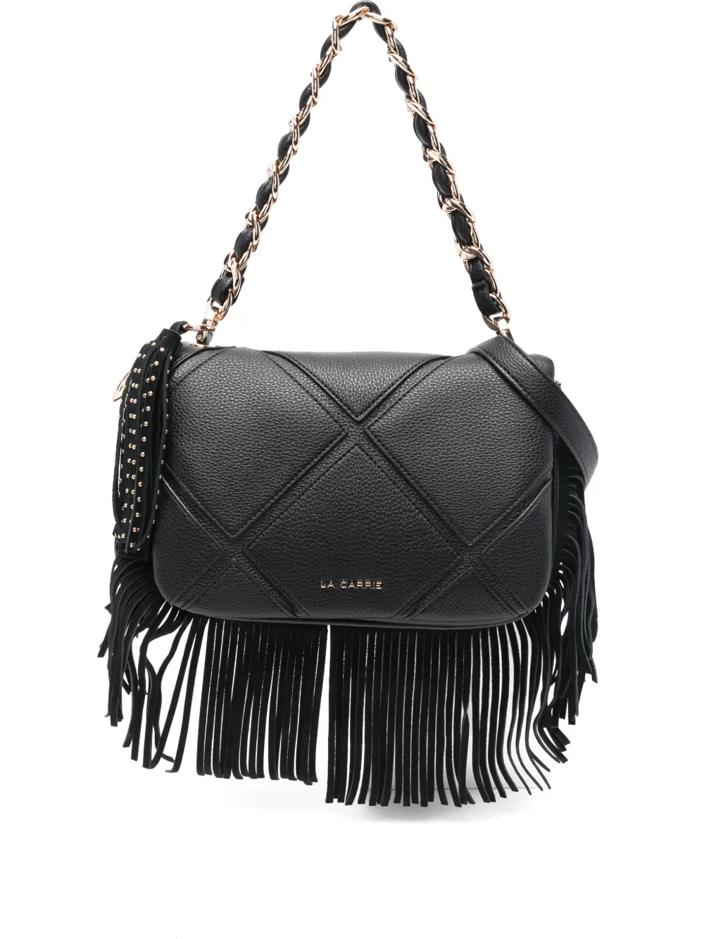 La Carrie medium Isabel fringed shoulder bag - Nero