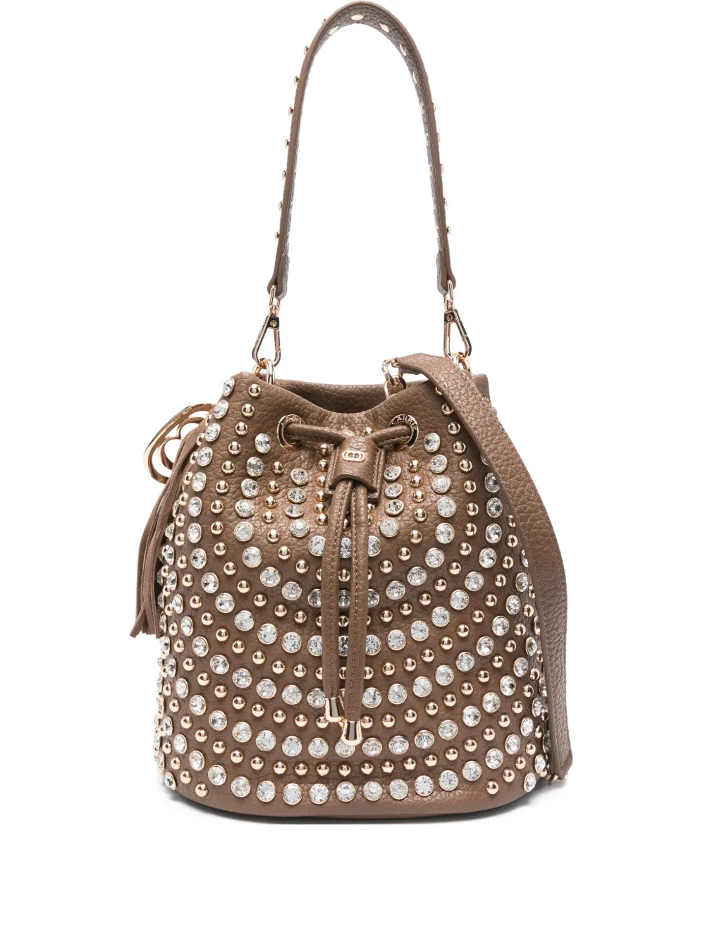 La Carrie Andromeda studded tassel bucket bag | Neutrals | Image 1