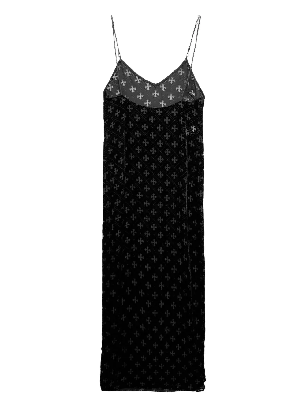 Chrome Hearts sleeveless velvet dress - Zwart