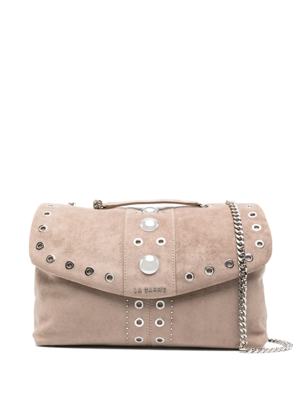 La Carrie Ethnic Eyelet Chain Shoulder Bag In Neutral