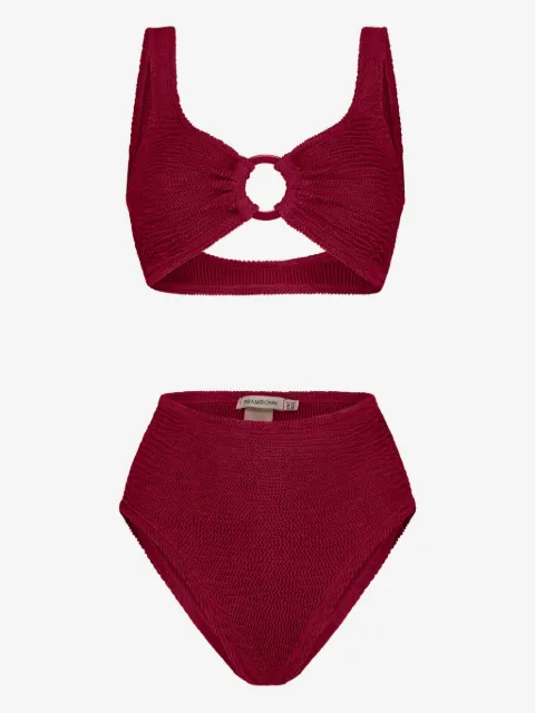 PARAMIDONNA Irina high-waisted textured ring-detail bikini