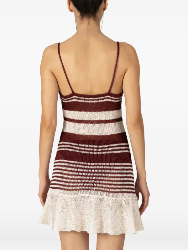 Paramidonna Lea Striped Crochet Dress - Red Paramidonna Lea Striped Crochet Dress - Red