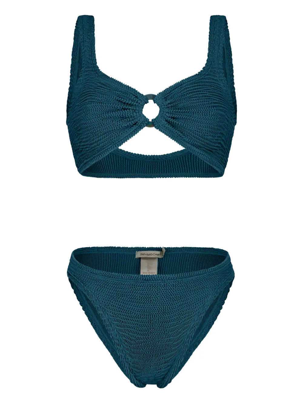 Paramidonna Irina Textured Ring Bikini Set In Blue