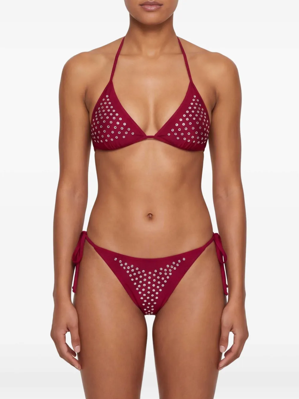 PARAMIDONNA Livia Swarovsky bikini verfraaid met kristallen Rood
