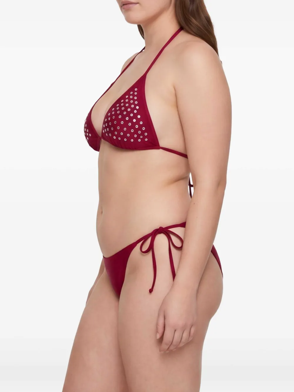 PARAMIDONNA Livia Swarovsky bikini verfraaid met kristallen Rood