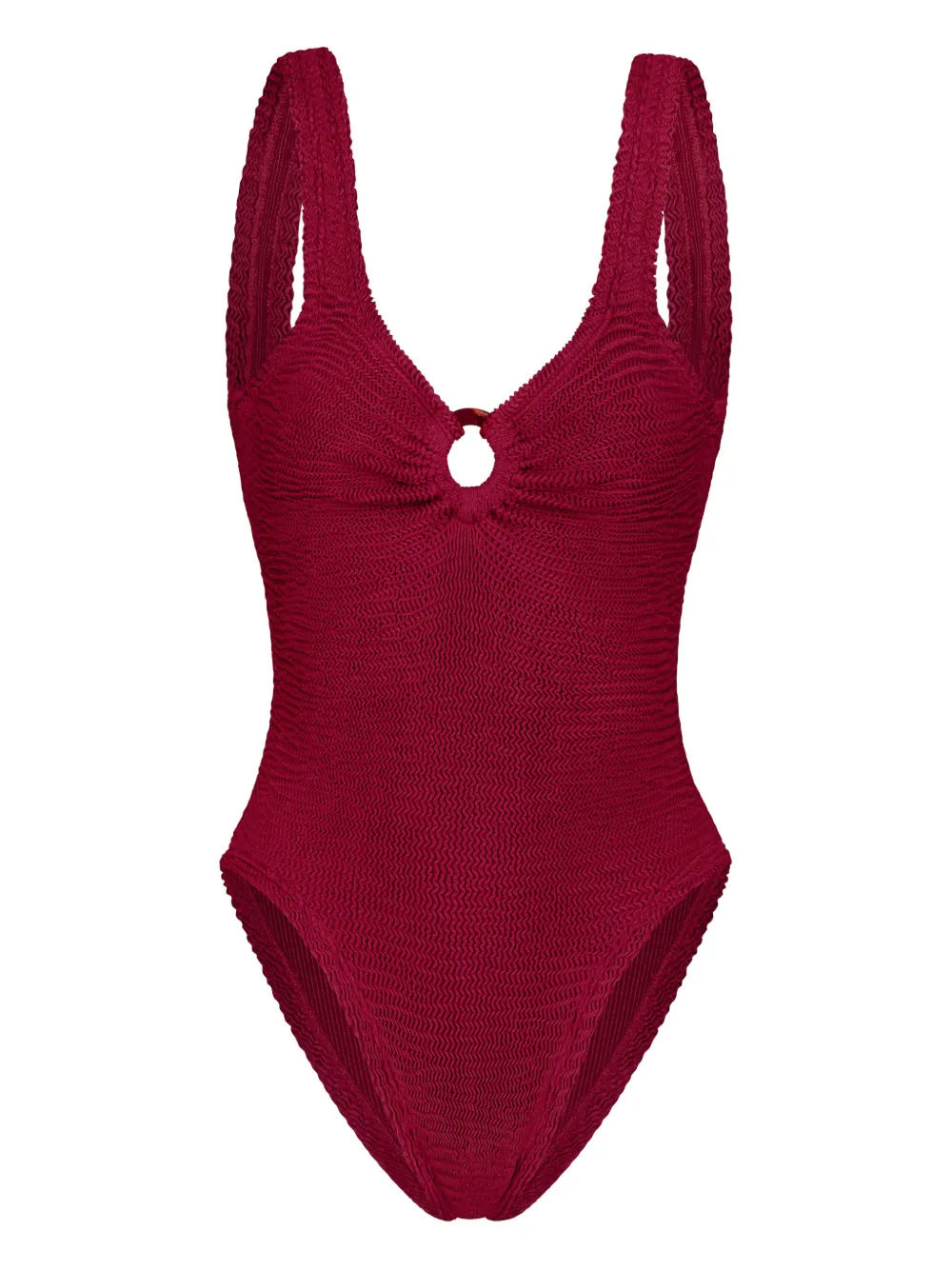 Paramidonna Romana Ring-detail Swimsuit In Burgundy