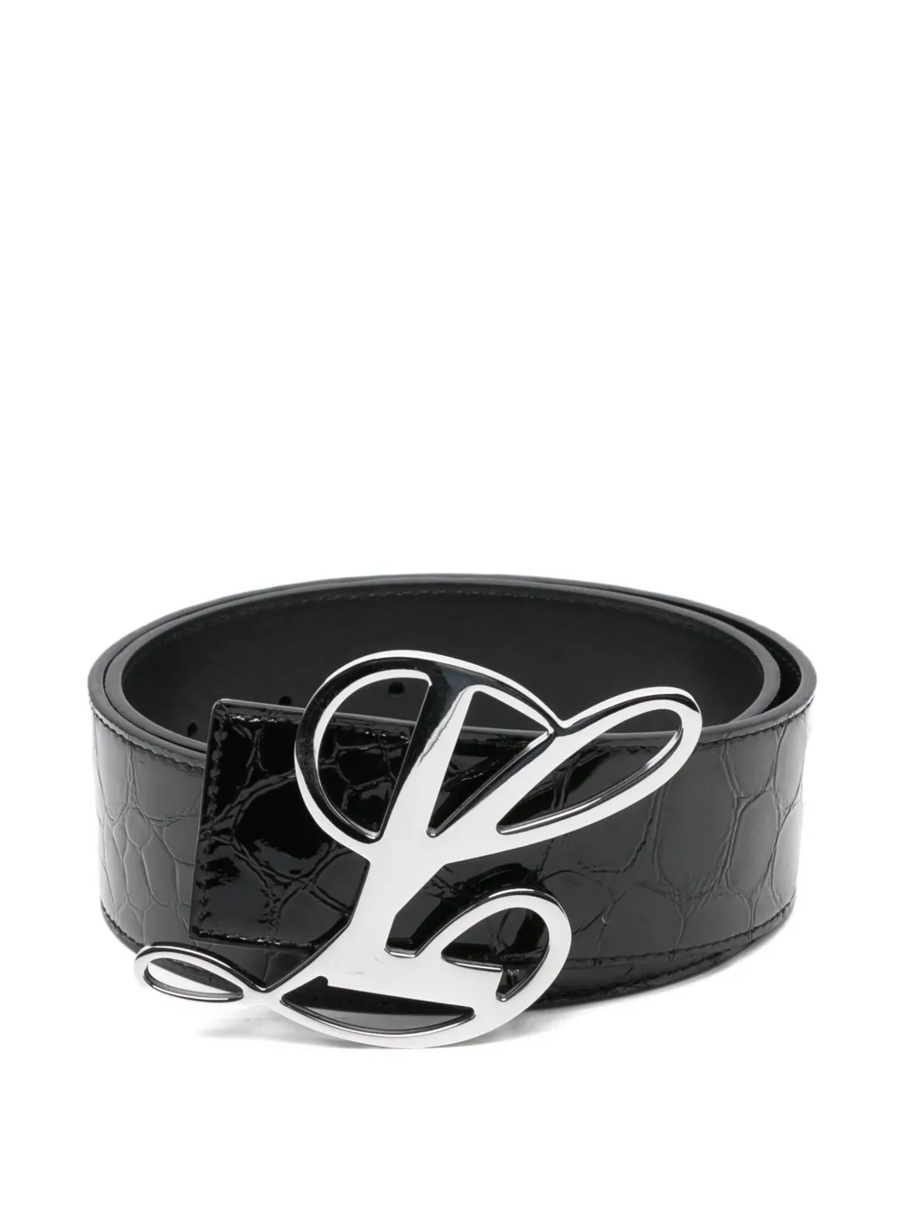 LUAR logo-buckle leather belt | Black | Image 1