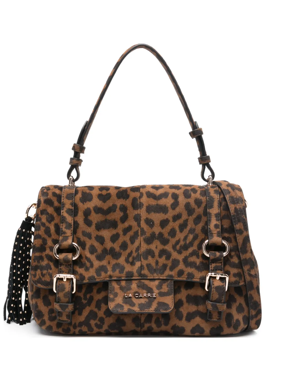 La Carrie Atena leopard-print buckle tote bag | Brown | Image 1