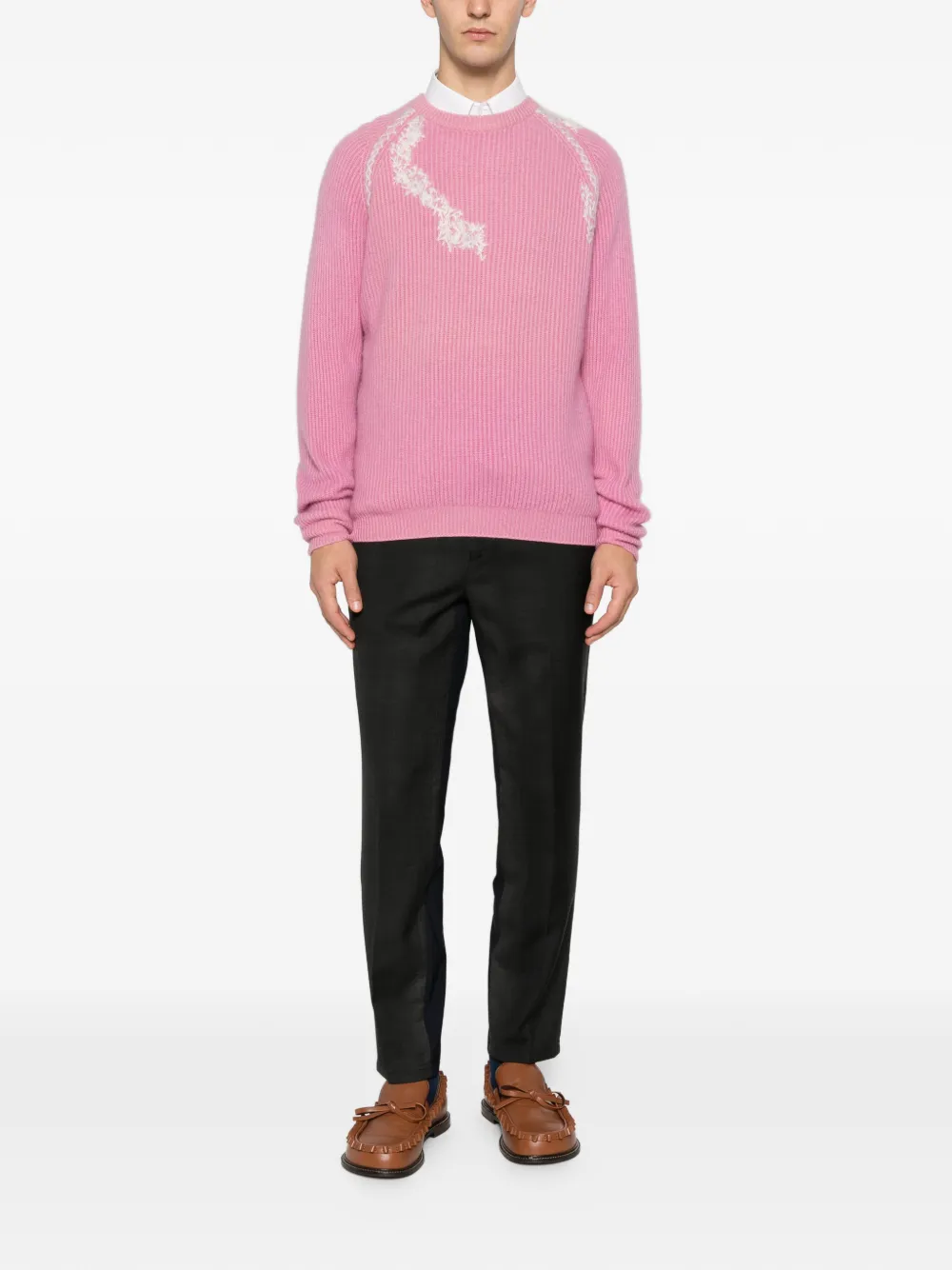 Pre-owned A.n.g.e.l.o. Vintage Upcycling Ribbed Sweater In Pink