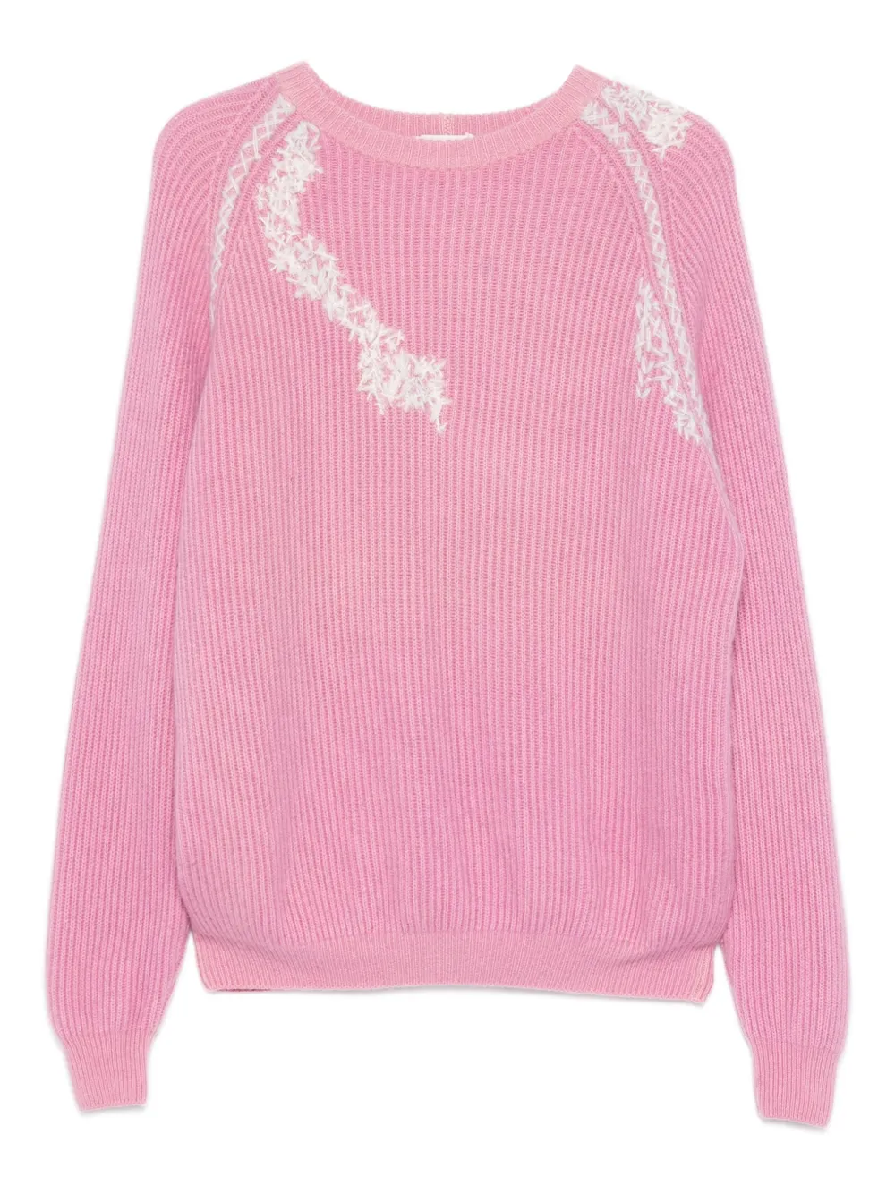 Pre-owned A.n.g.e.l.o. Vintage Upcycling Ribbed Sweater In Pink