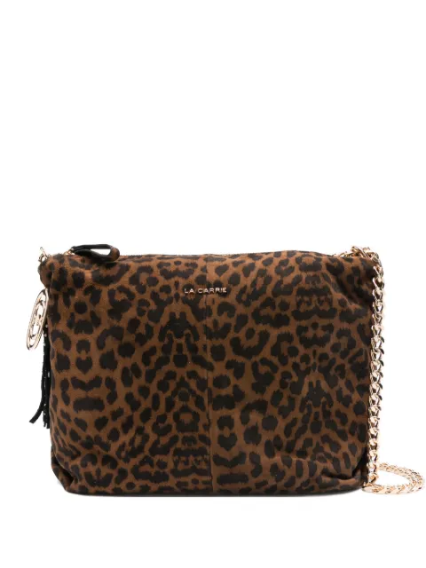 La Carrie leopard-print tassel shoulder bag