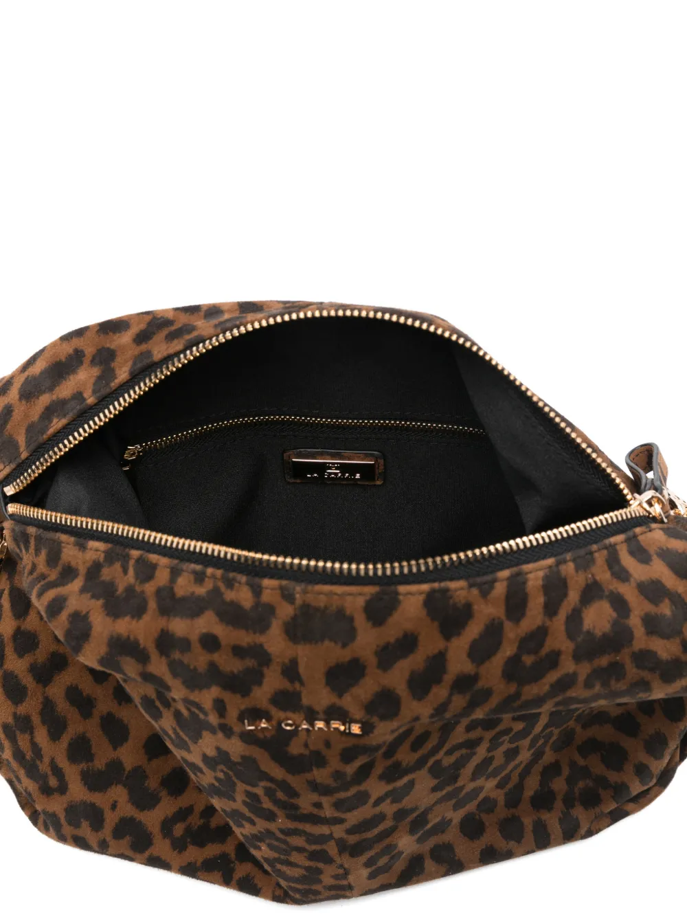 La Carrie Leopard-print Tassel Shoulder Bag In Brown