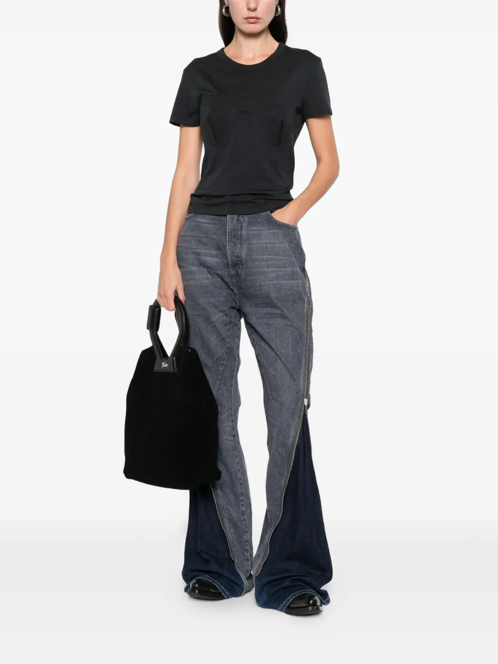 LUAR Brooke round-handle tote bag - Zwart