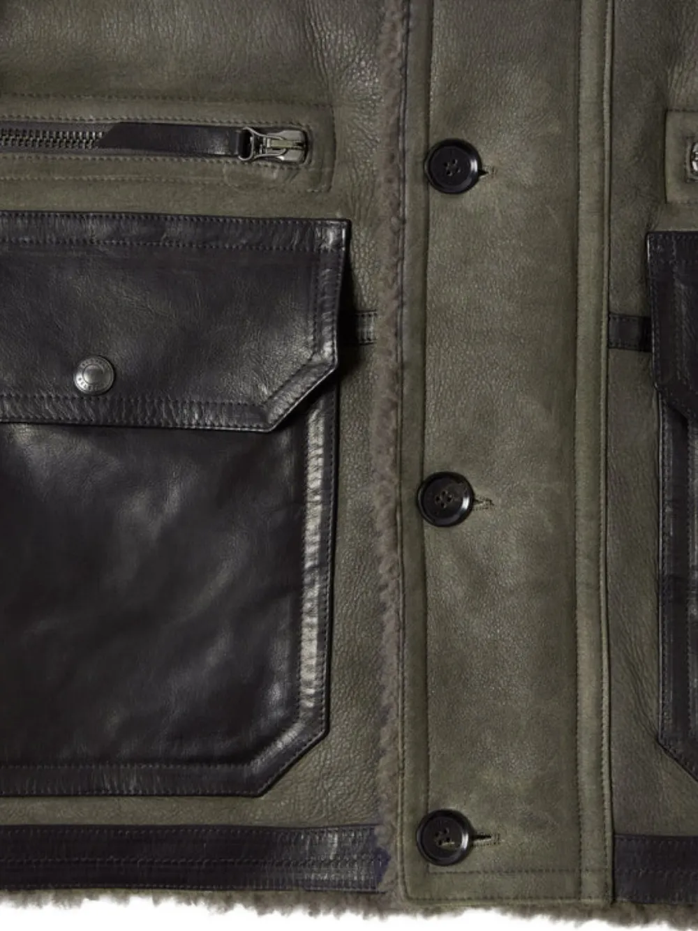 Belstaff Jas met lammy zak Grijs