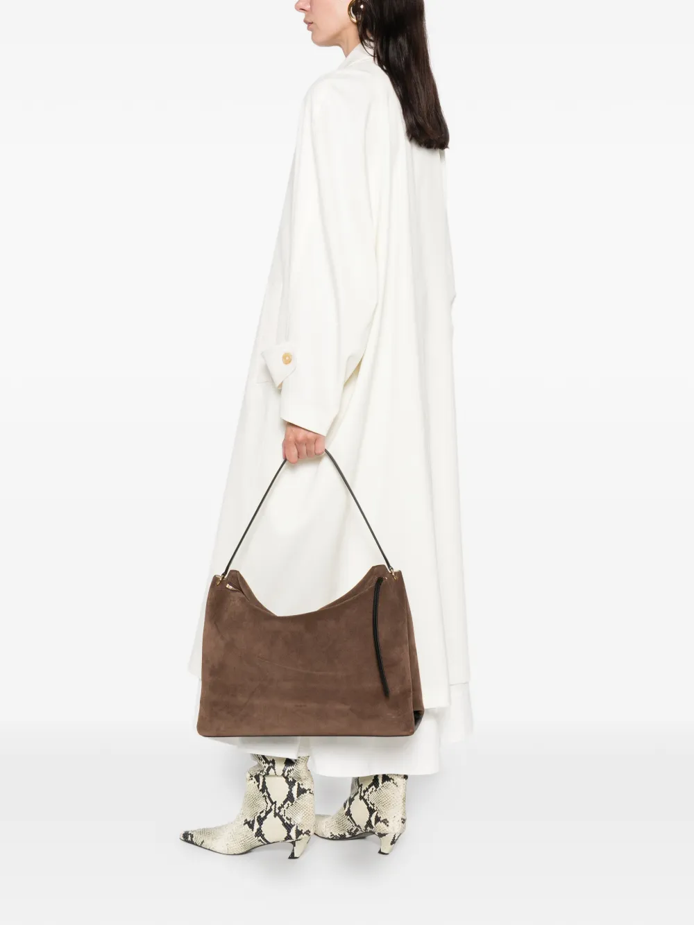 Wandler Penelope suede shoulder bag - Bruin