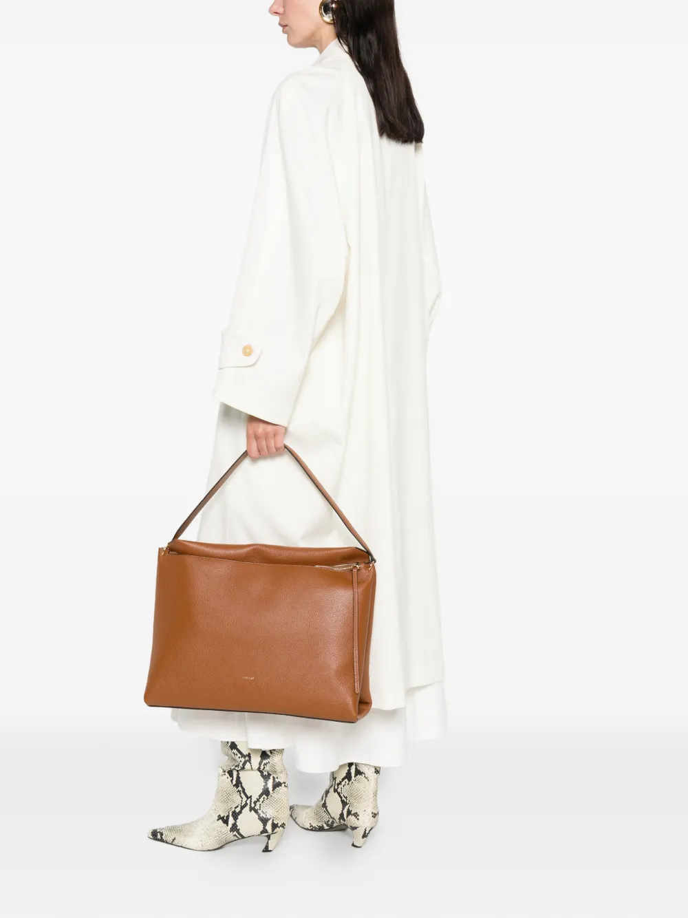 Wandler Penelope Zip-up Shoulder Bag In Brown