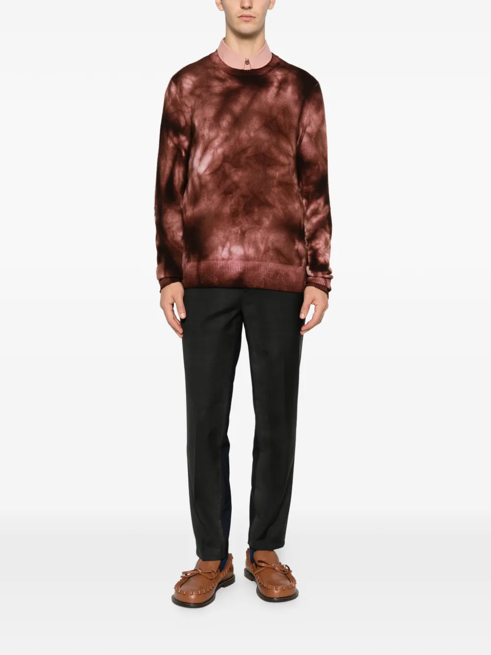 Pre-owned A.n.g.e.l.o. Vintage Upcycling Tie-dye Sweater In Brown