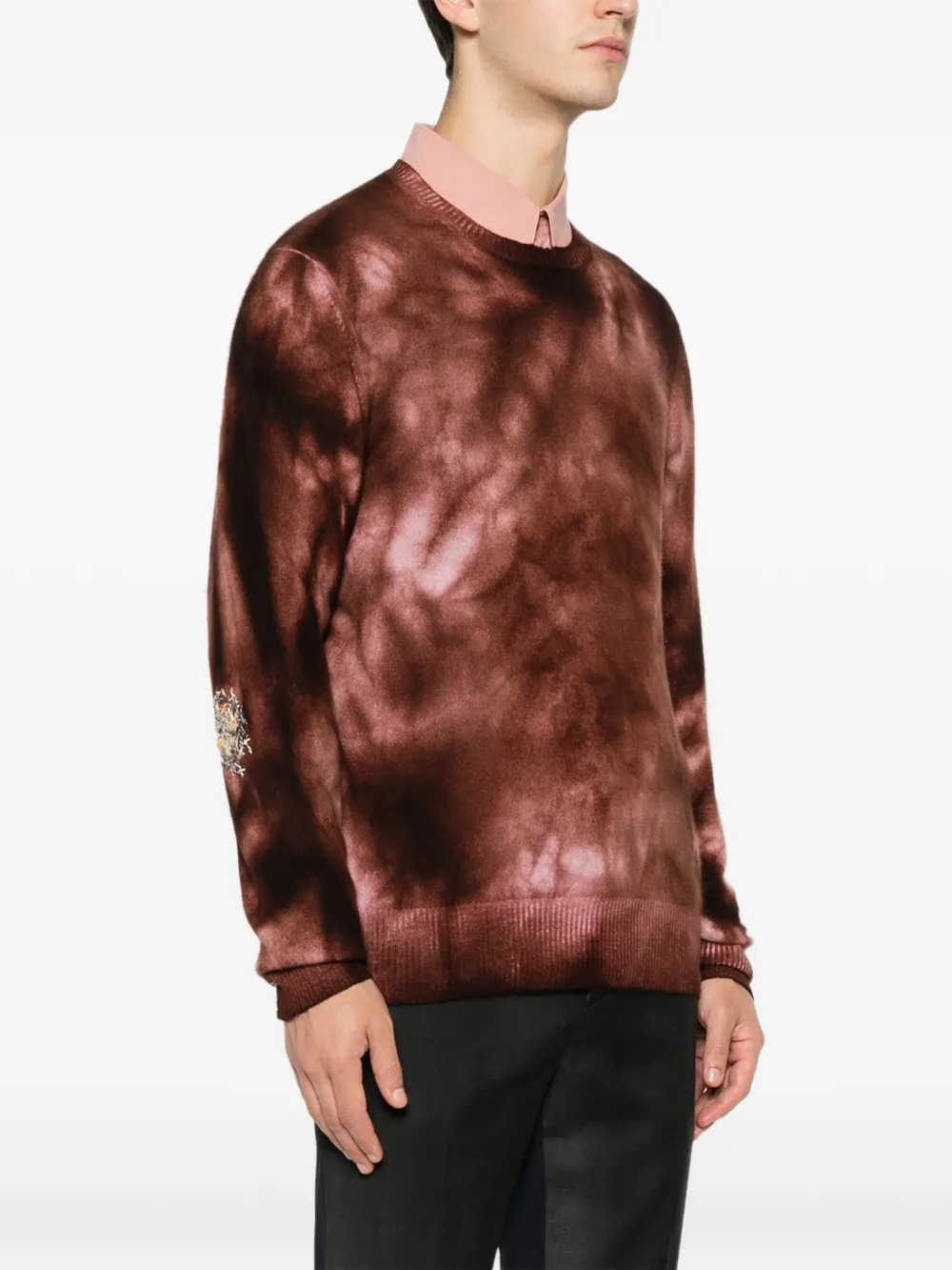 Pre-owned A.n.g.e.l.o. Vintage Upcycling Tie-dye Sweater In Brown