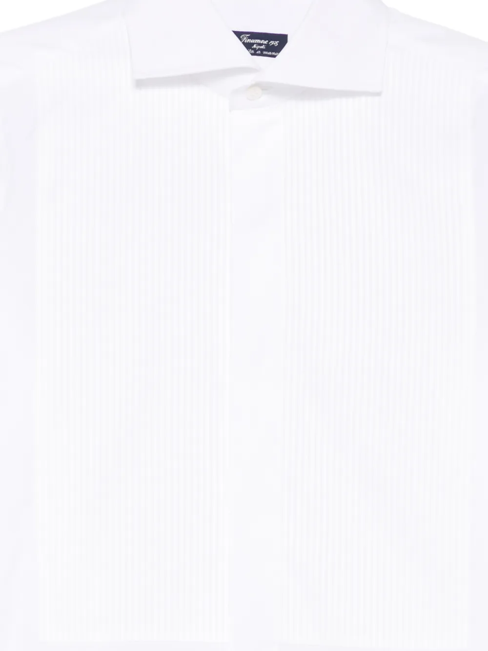 Finamore 1925 Napoli Tuxedo overhemd met plooien Wit