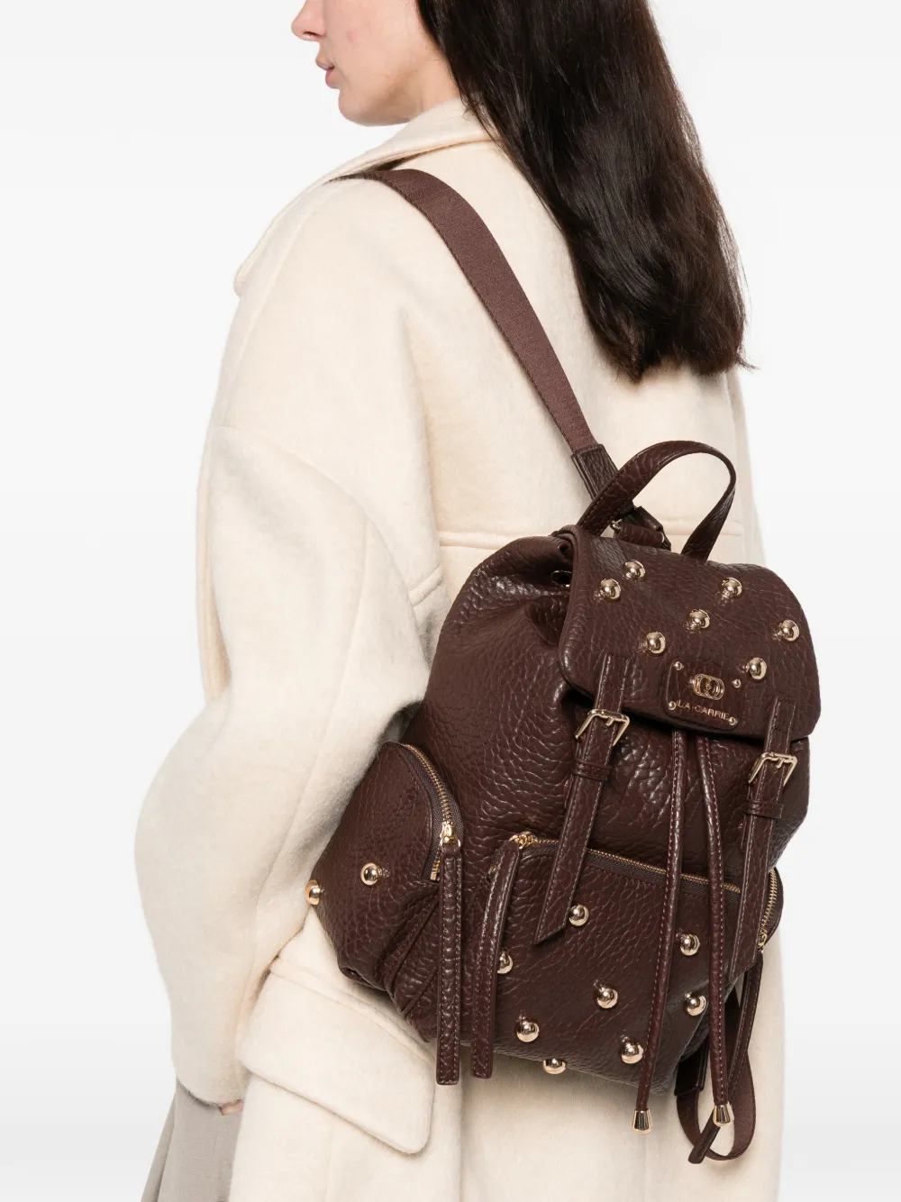 La Carrie small studded backpack - Bruin