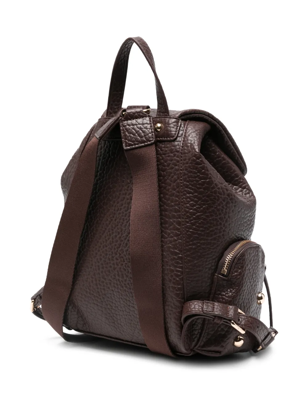 La Carrie Small Studded Backpack In Brown