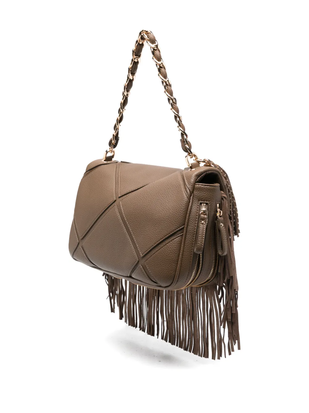 La Carrie Isabel schoudertas met kwastje en franje Bruin